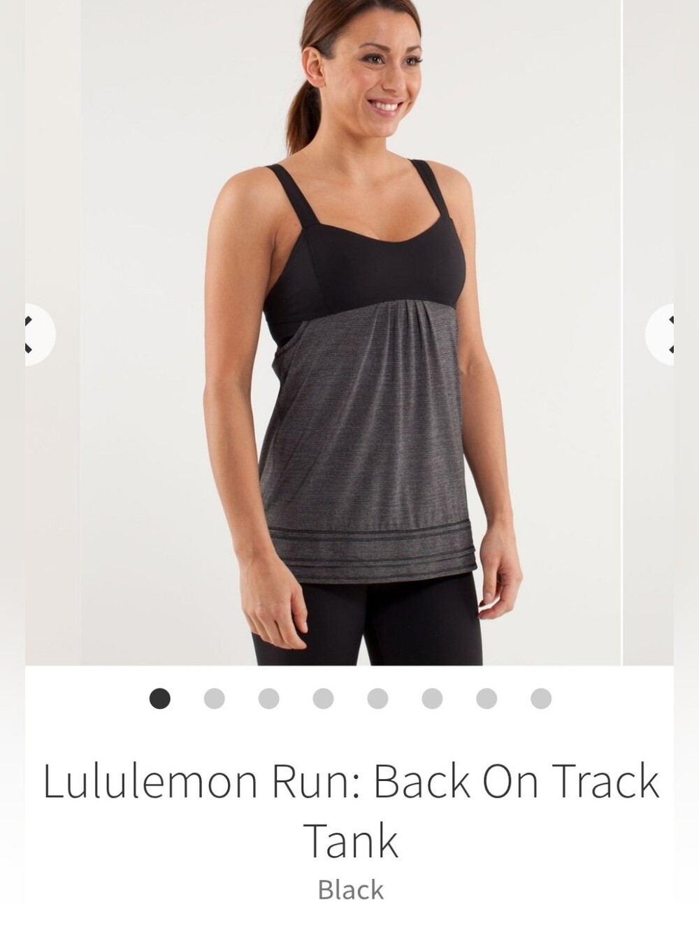 lululemon athletica Back On Track Tank Top - Black/Charcoal Built-in Sports Bra